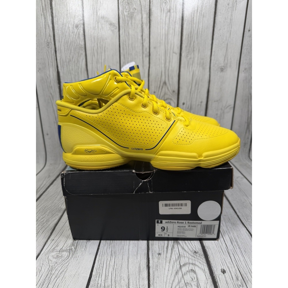 adidas adiZero Rose 1 Restomod All-Star Yellow Blue HQ1018 Men's Size 9.5 NEW